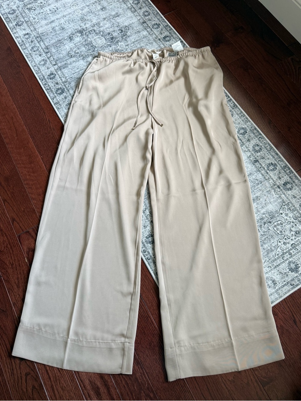 H&M Gold Brown Satin Wide Leg Pants Size Large